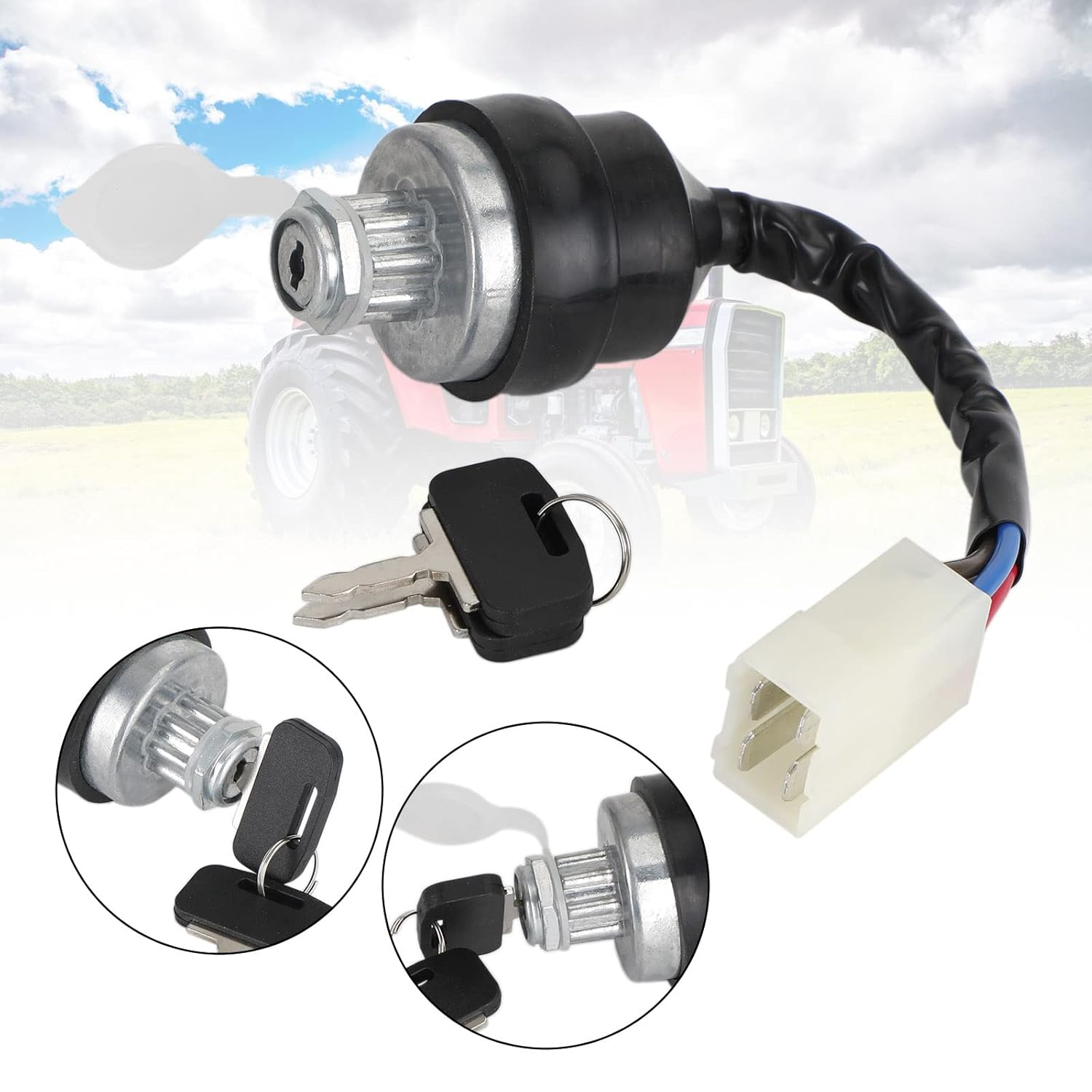 Ignition Switch Fit for Massey Ferguson 283 (Brazil) 365 375 383 390 394 394 396 398 399 4225 4235 4240 4245 4255 4260 4265 4270 4325 4335 4345 4355 4360 4370 5340 5365 42908250 8560