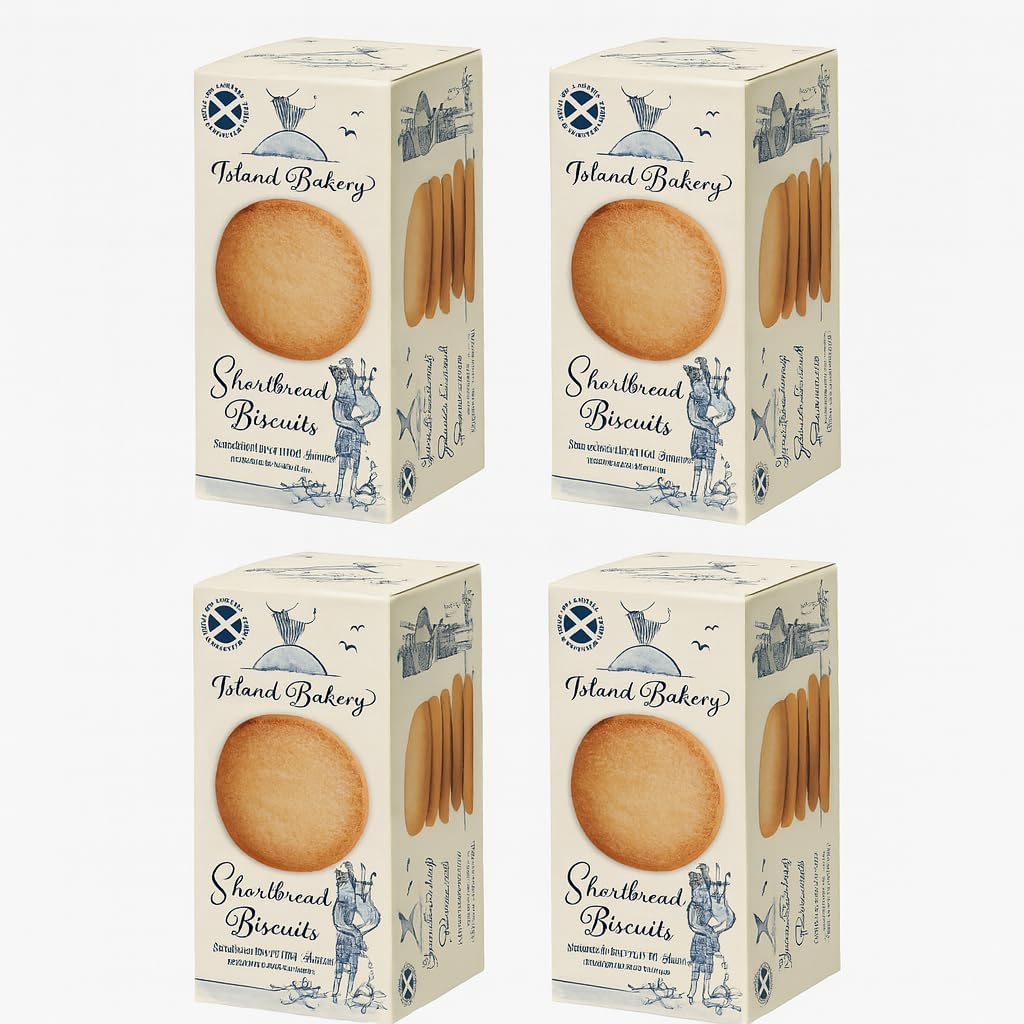 Island Biscuits Classic Shortbread Biscuits 125g x 4 Pack | All Butter Traditional Scottish Shortbread