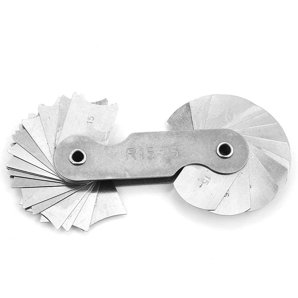 Jauge De Rayon Jauge de Rayon 4pcs Jeu de Jauges de Rayon en Acier Inoxydable Jeu de Jauges de Filet de Rayon en Acier Outil de Mesure de Rayon de Jauge Concave Convexe