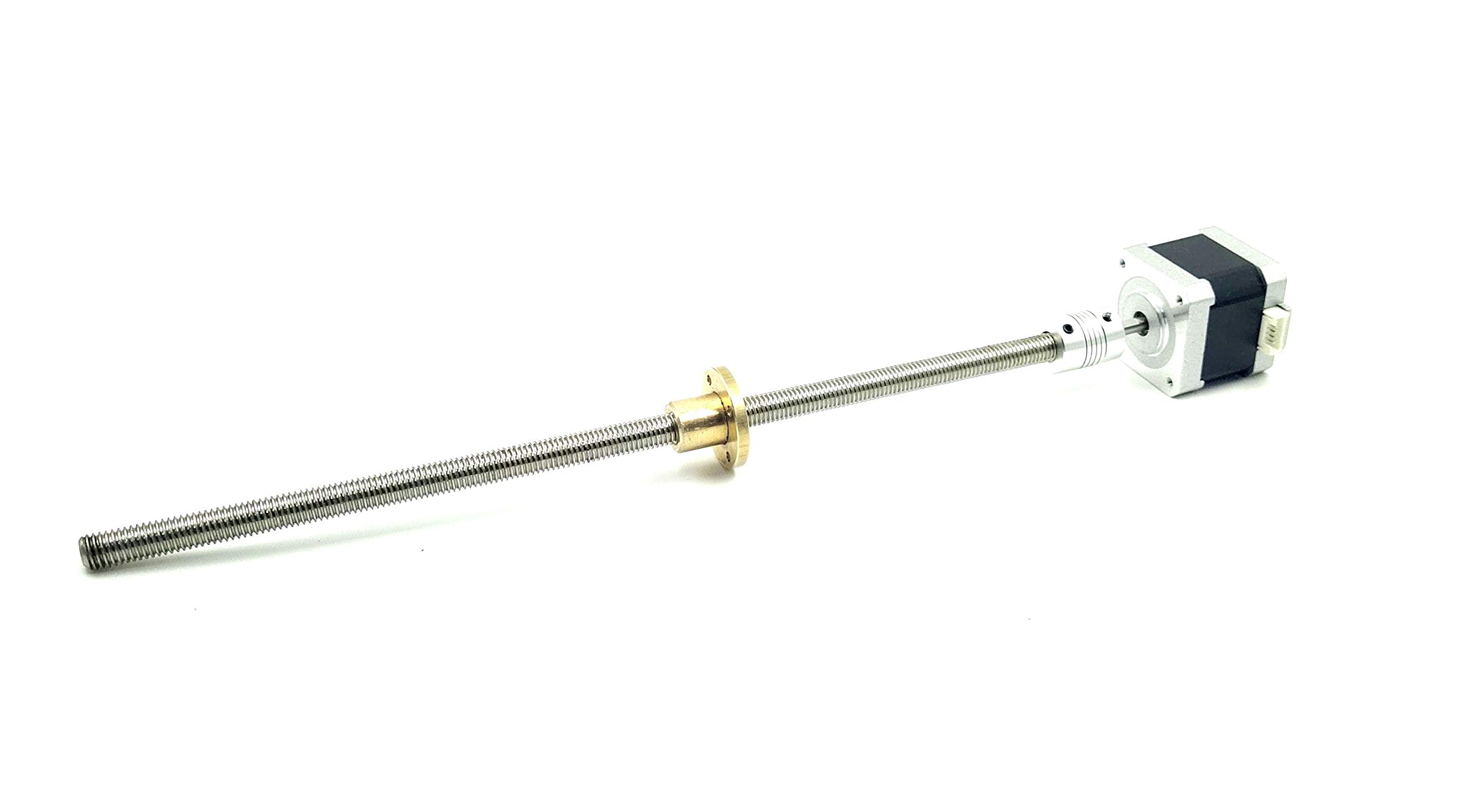 INVENTO 1pcs Nema 17 4.2 Kg-cm Stepper Motor + Flexible coupling + 1000mm (1 mtr) M10 10mm 1.5mm Pitch Threaded Rod + Brass Nut For DIY-picture-15