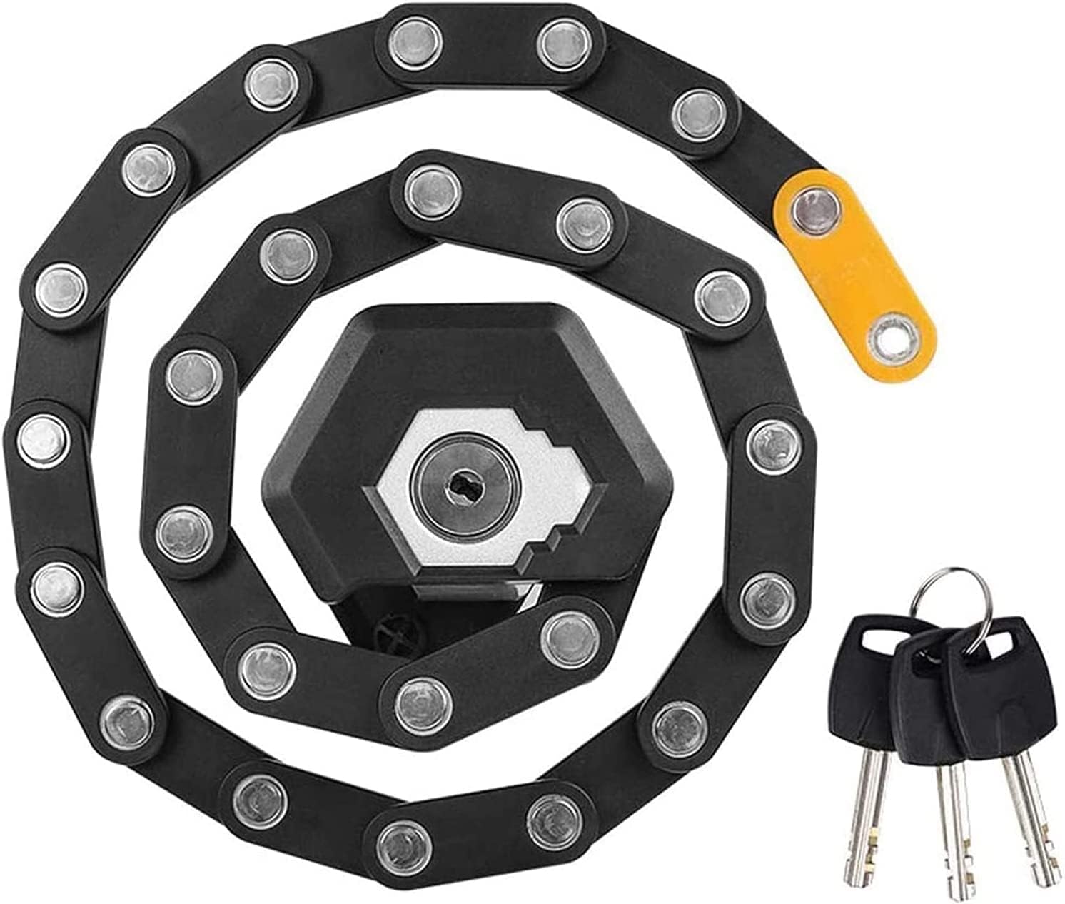 Foldable Bike Lock,Waterproof Portable Anti-Theft Lock for Mountain Bike Electric Motorcycle Bike Lock Chain Lock Anti-Theft Lock