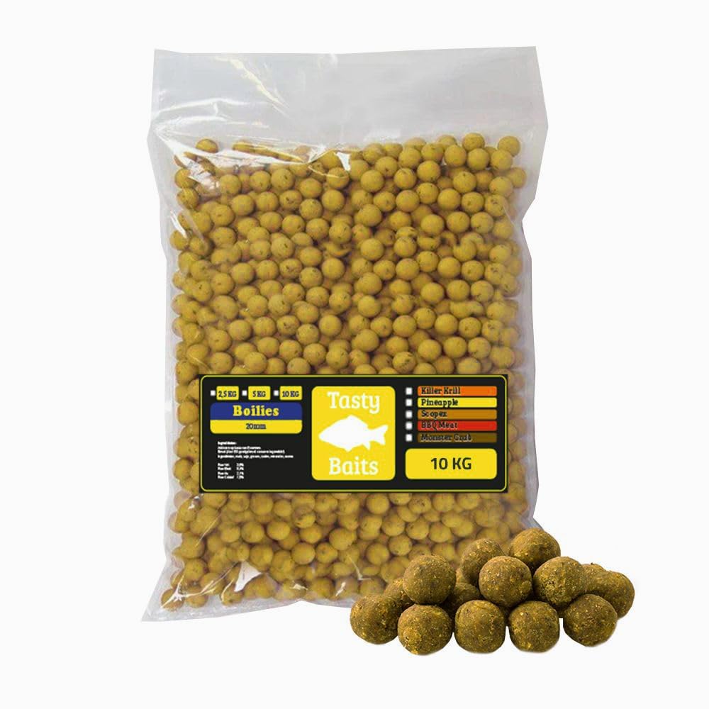 Tasty Baits Boilie 20mm Karpfenköder - unwiderstehlich für Karpfen - für jedes Gewässer geeignet - ideal für Lange und Kurze Sessions - leicht weich