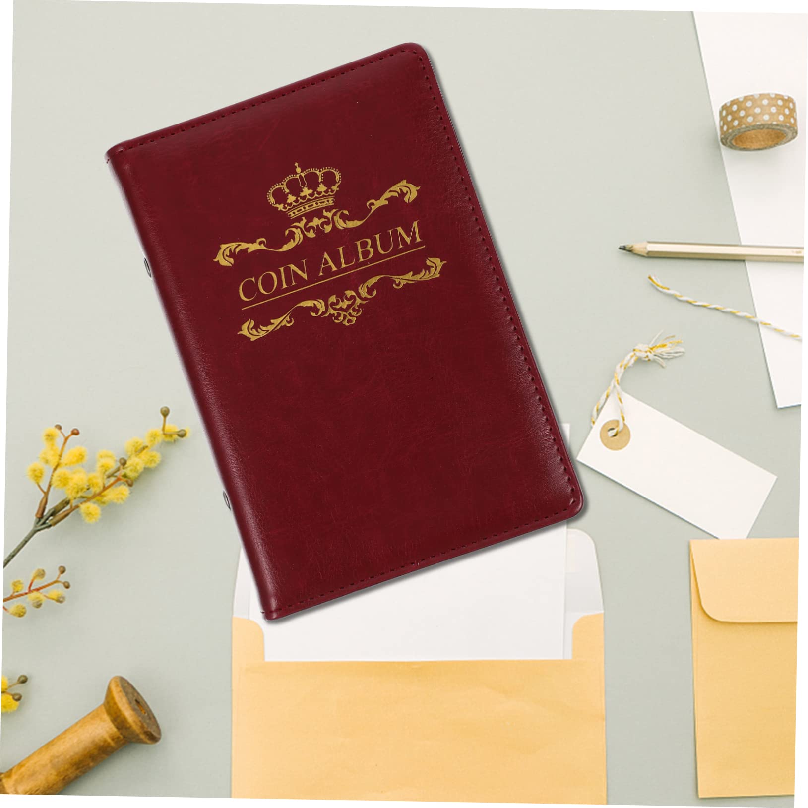 Operitacx 3pezzi Album Per Monete Collezione Libretto Protettivo Compatto e Leggero Design Elegante Con Copertura Pu Organizer Per Monete e Valuta Facile Da Trasportare Trasparente Su