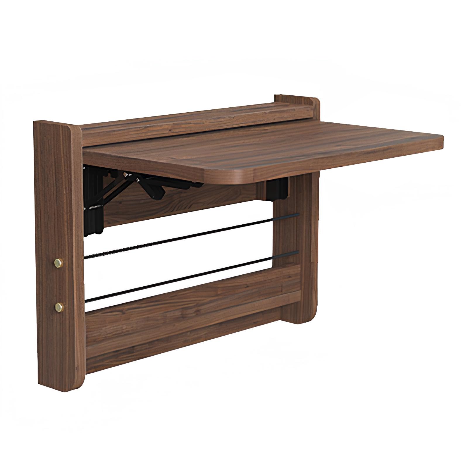Table pliante murale bois massif noyer pour petit espace et bureau rabattable gain de place