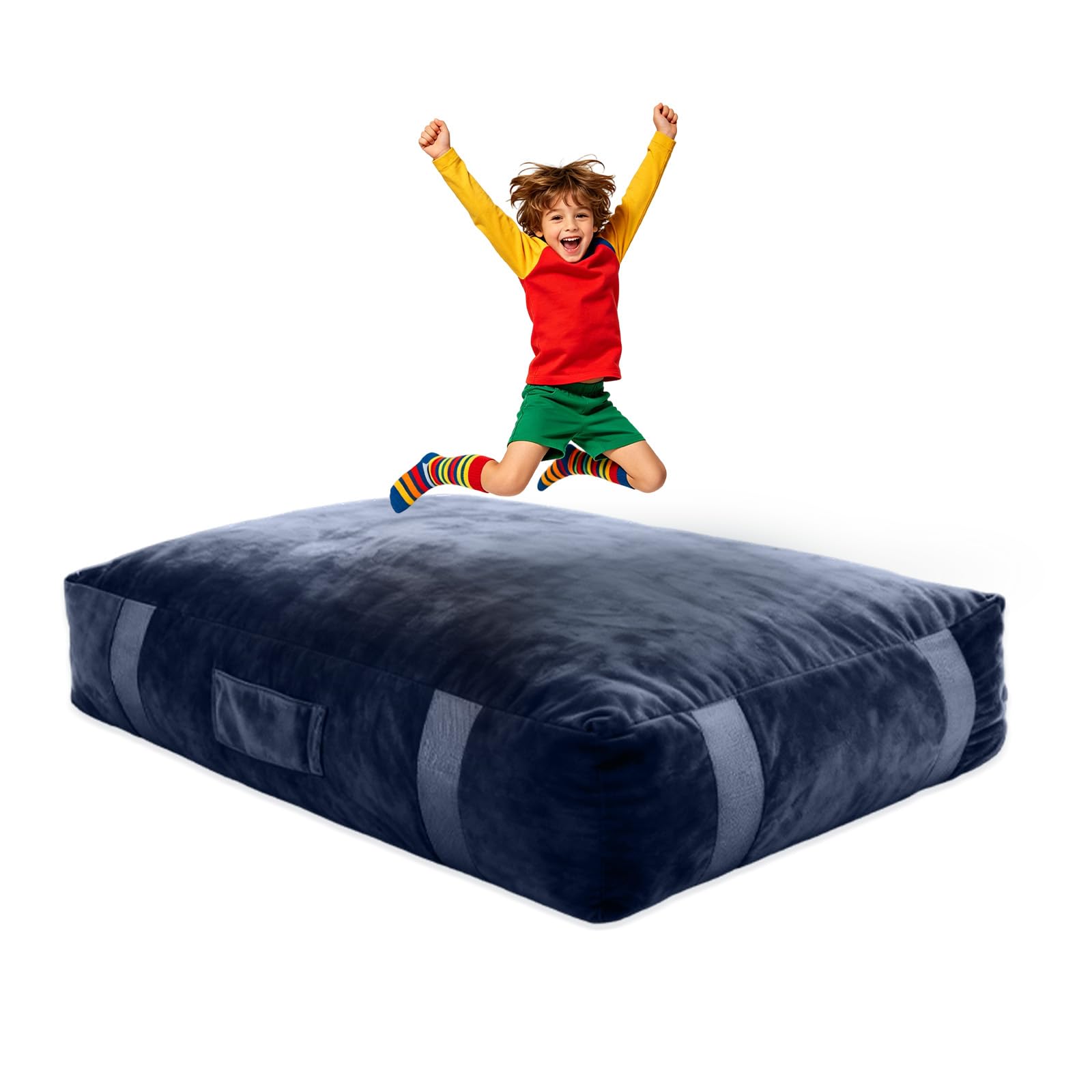 GYMMALL Crash Pad for Children, Blue Sensory Crash Pad for Kids, Thickened Autism Crash Mat for Jumping, Climbing and Playing for Home, School, Special Educational Settings