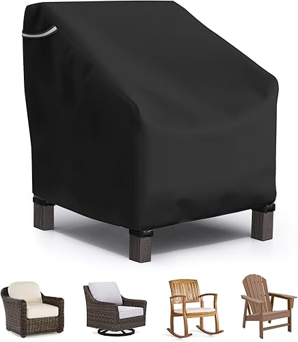 Miniatura 9 de STARTWO Paquete de 2 fundas para sillas giratorias para exteriores, impermeables, para muebles de patio, 30 pulgadas de ancho x 34 pulgadas de