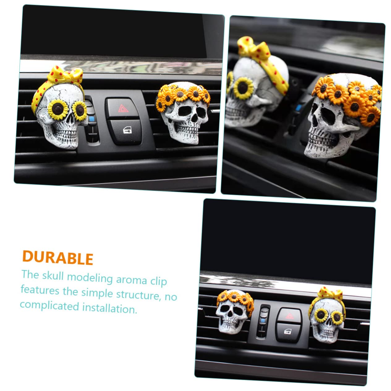 iplusmile 6pezzi Clip Decorativa Per Profumo Auto Di Aromatizzatore Per Ventilazione Auto Con Design Di Teschio Facile Da Installare Per Amici e Famiglia