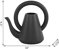 Vista 5 de Flora Bunda Regadera de cerámica negra mate de 10 pulgadas para decoración interior casera