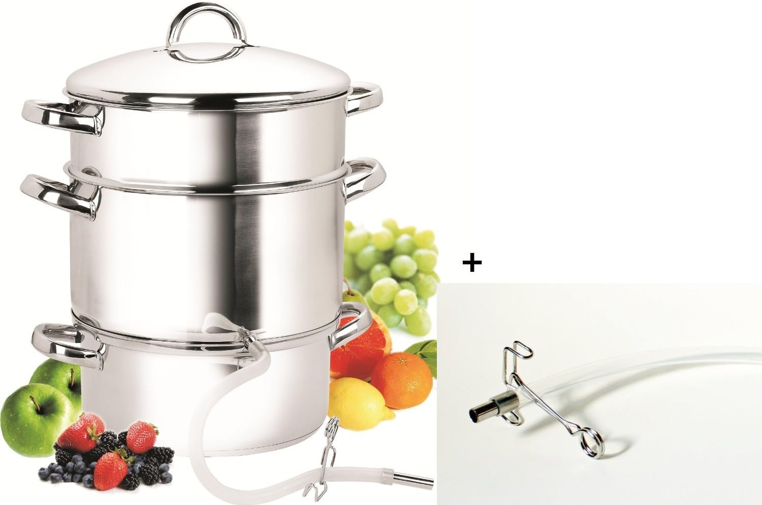 Cook N Home Basics Canning Juice Steamer Extractor, 11-Quart, Stainless Steel