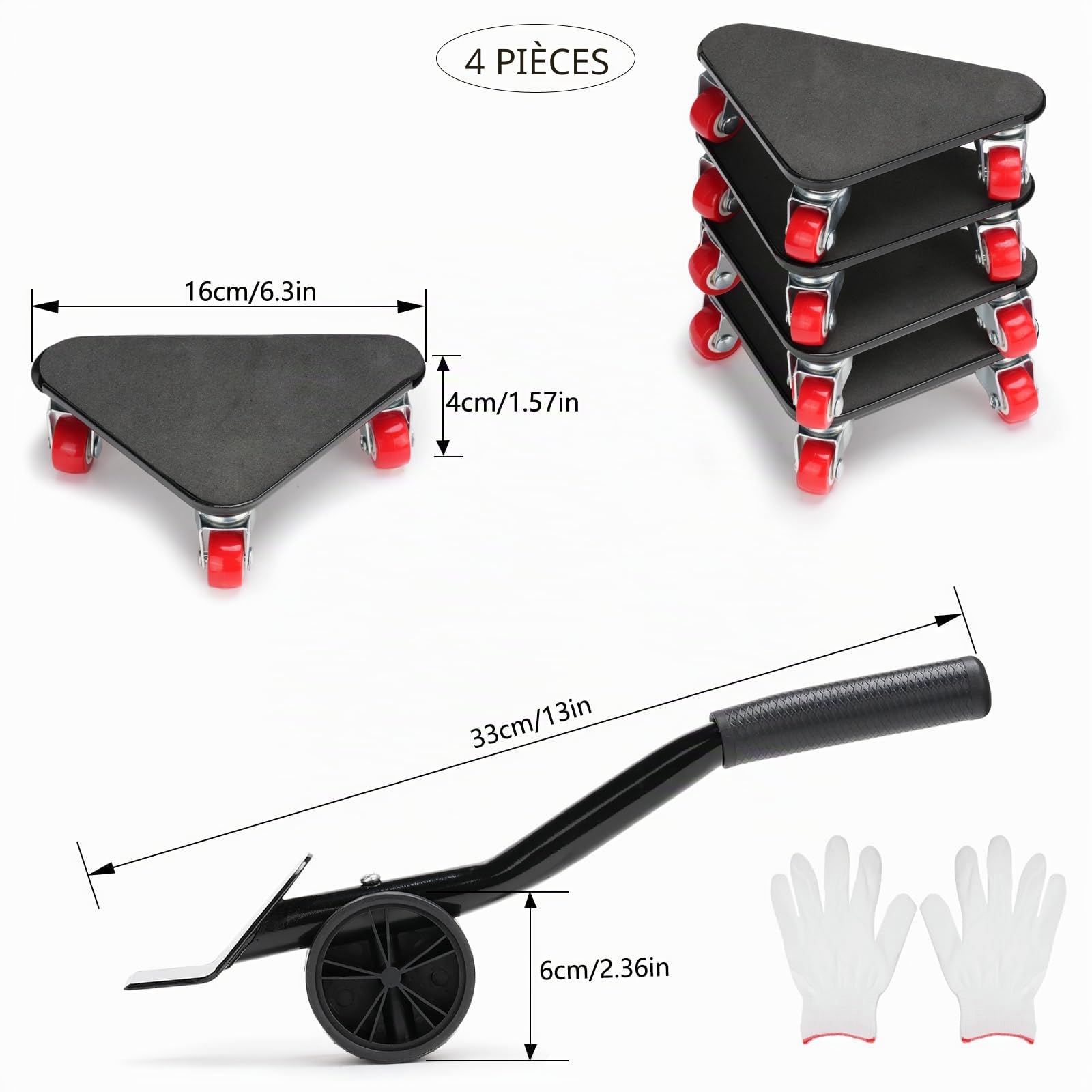 Drado roulettes pour Meubles Charge Lourde, Lot de 5 roulettes de Transport pour Meubles Charge de 600Kg, Roues Pivotantes à 360 Degrés, Pas de Dégâts sur Les Sols en Bois