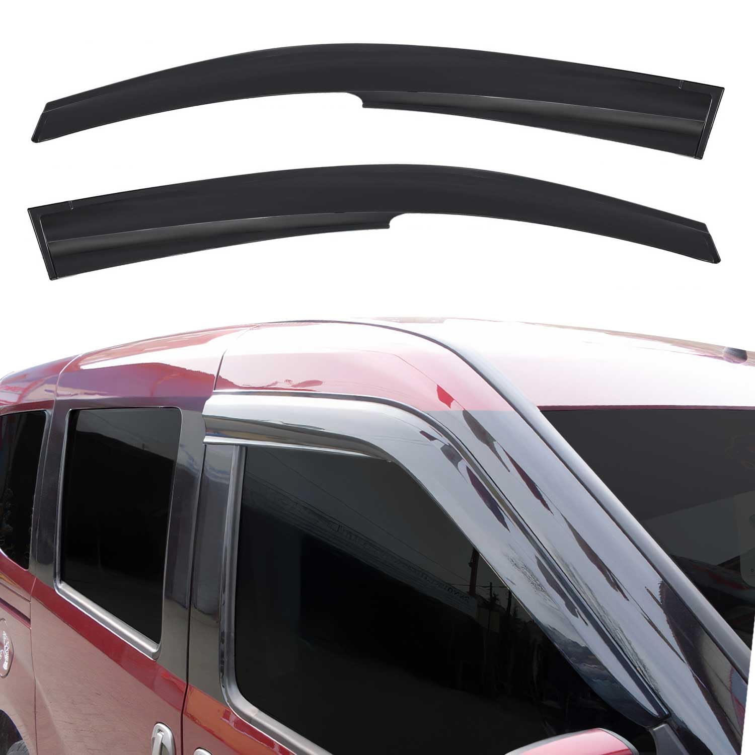 OMAC Deflectores Aire Regenabweiser Compatible con VW Caddy 2003-2025 Dunkel Acrílico 2tlg