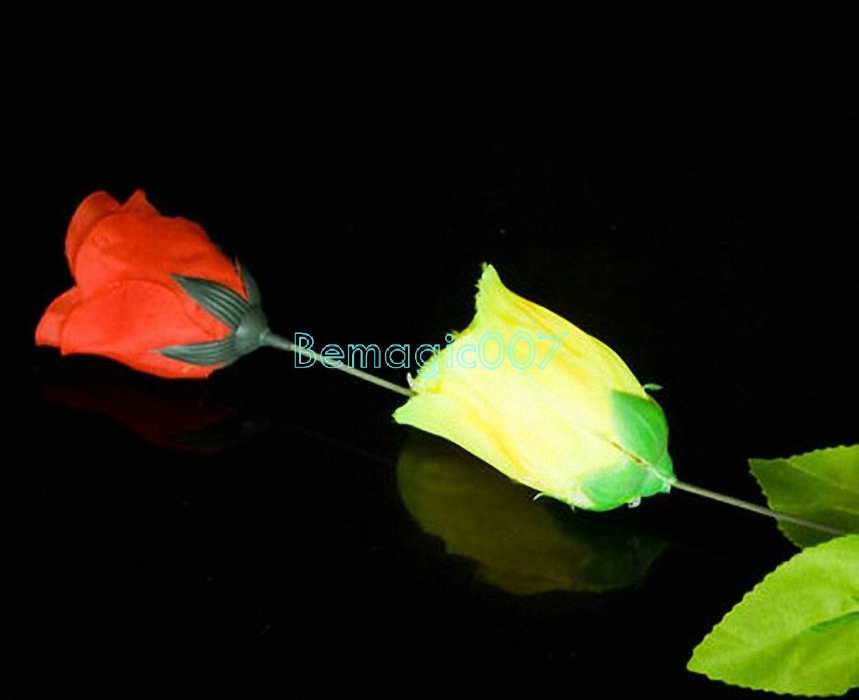 Roses changeantes de couleur (4 couleurs) tours de magie décoloration rose apparaissant changements de couleur fleur scène magique scène rue illusions gadgets comédie accessoires
