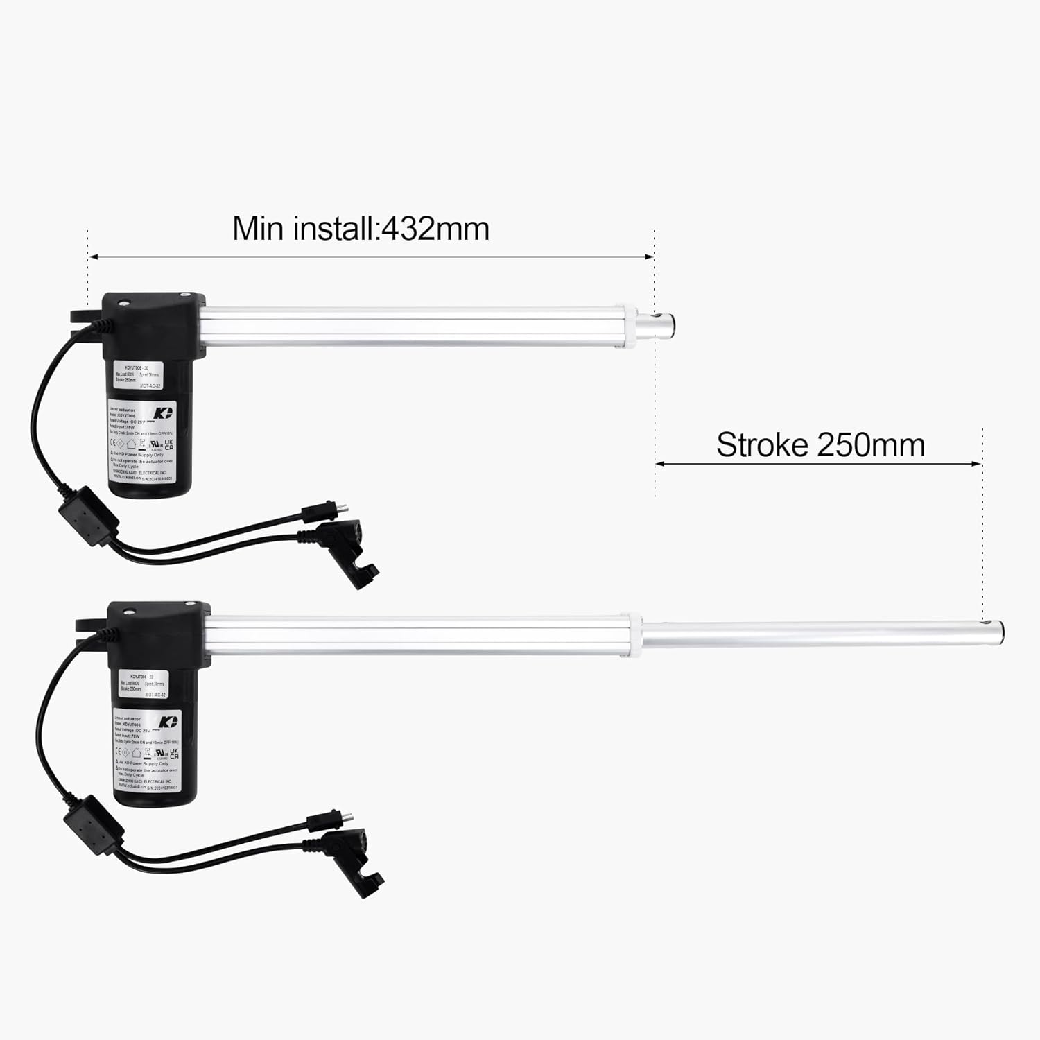 Kaidi KDYJT006-20 Motor Actuator for Power Recliner Chair Adjustable Bed Frame Replacment