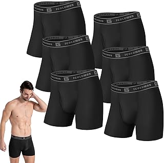 IGOLUMON Mens Underwear Boxer Briefs 6 Pack Breathable Boxers for Men Soft Tagless Underwear Trunks with Fly