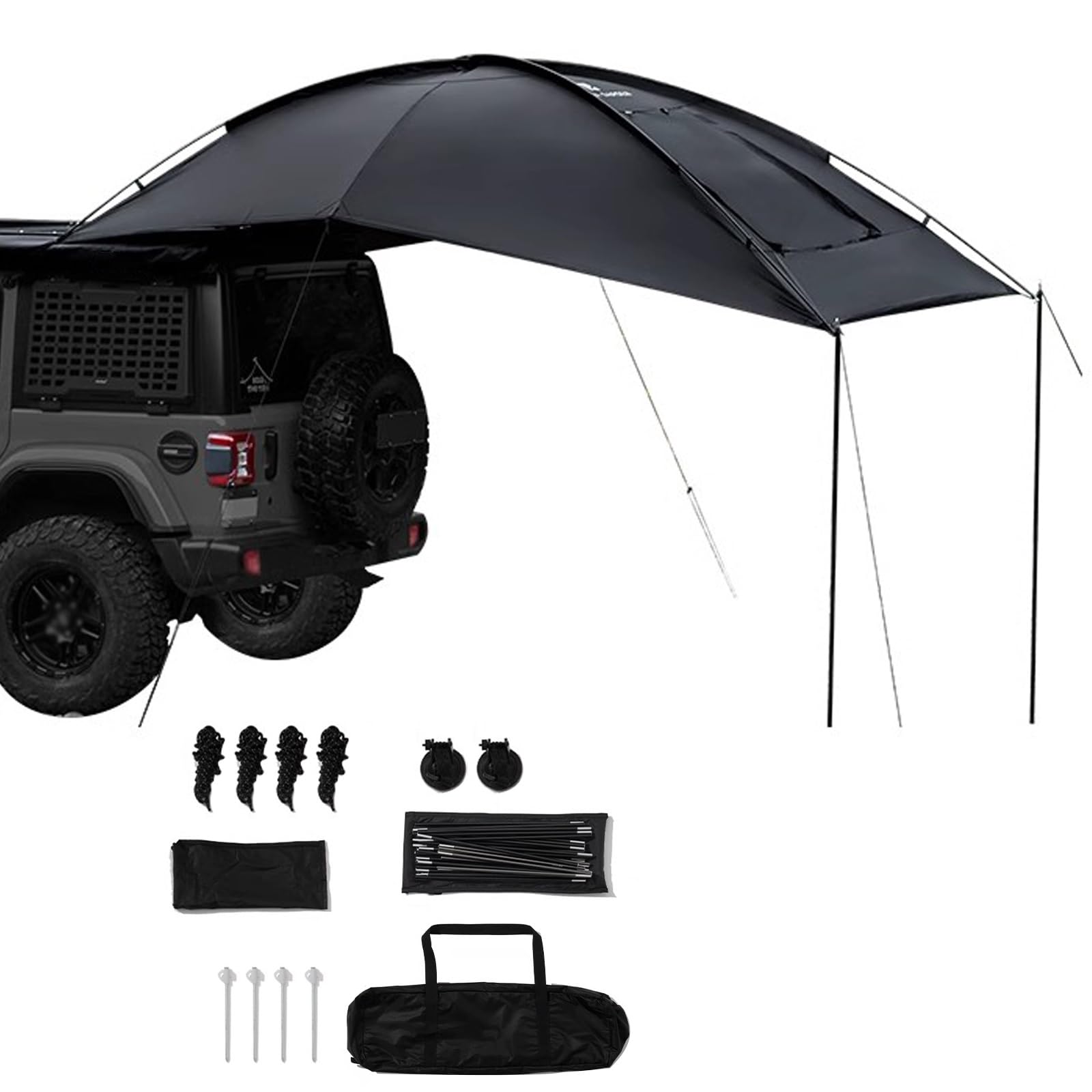 Tendalino Auto Tendalino Camper con Borsa Portaoggetti, Tessuto in Poliestere 190T Antistrappo con Protezione UV50+ e Resistenza all'Acqua PU5000mm, per Auto/SUV/Camion/furgonee