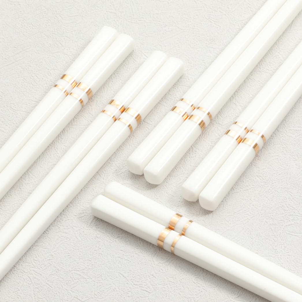 Coffret cadeau de baguettes en porcelaine chinoise, coffret cadeau de baguettes réutilisables lavables au lave-vaisselle avec étui, baguettes en céramique osseuse de haute qualité avec boîte déli