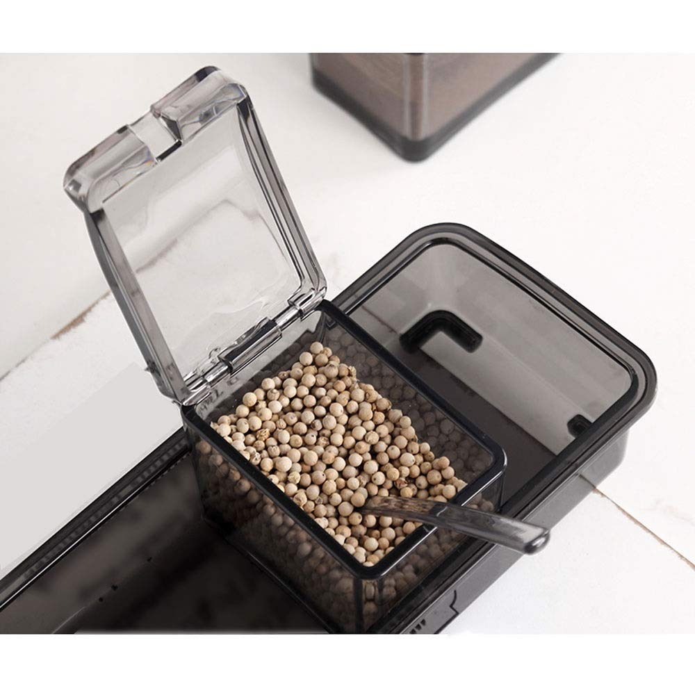 Pot Epices Boîte d'assaisonnement en Plastique en Plastique résistant à l'humidité (Une Longueur de Costume 25.4cm * Hauteur 8cm * Largeur 10cm Longueur 13cm * 2.5cm)