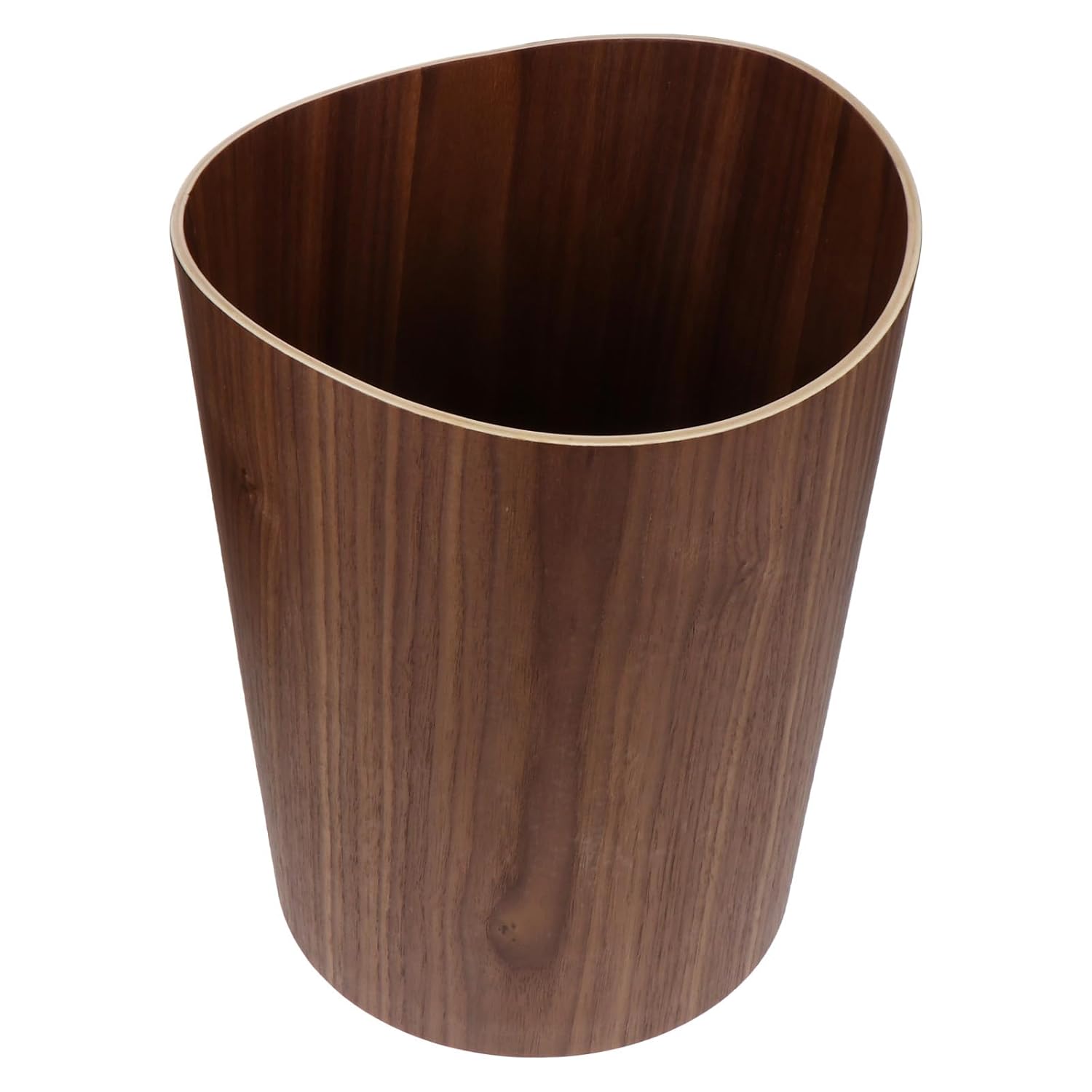 Luxshiny Wooden Waste Bin Nordic Style Household Trash Can Kitchen Rubbish Container Lidless Compact Wood Garbage Holder for Home Organization
