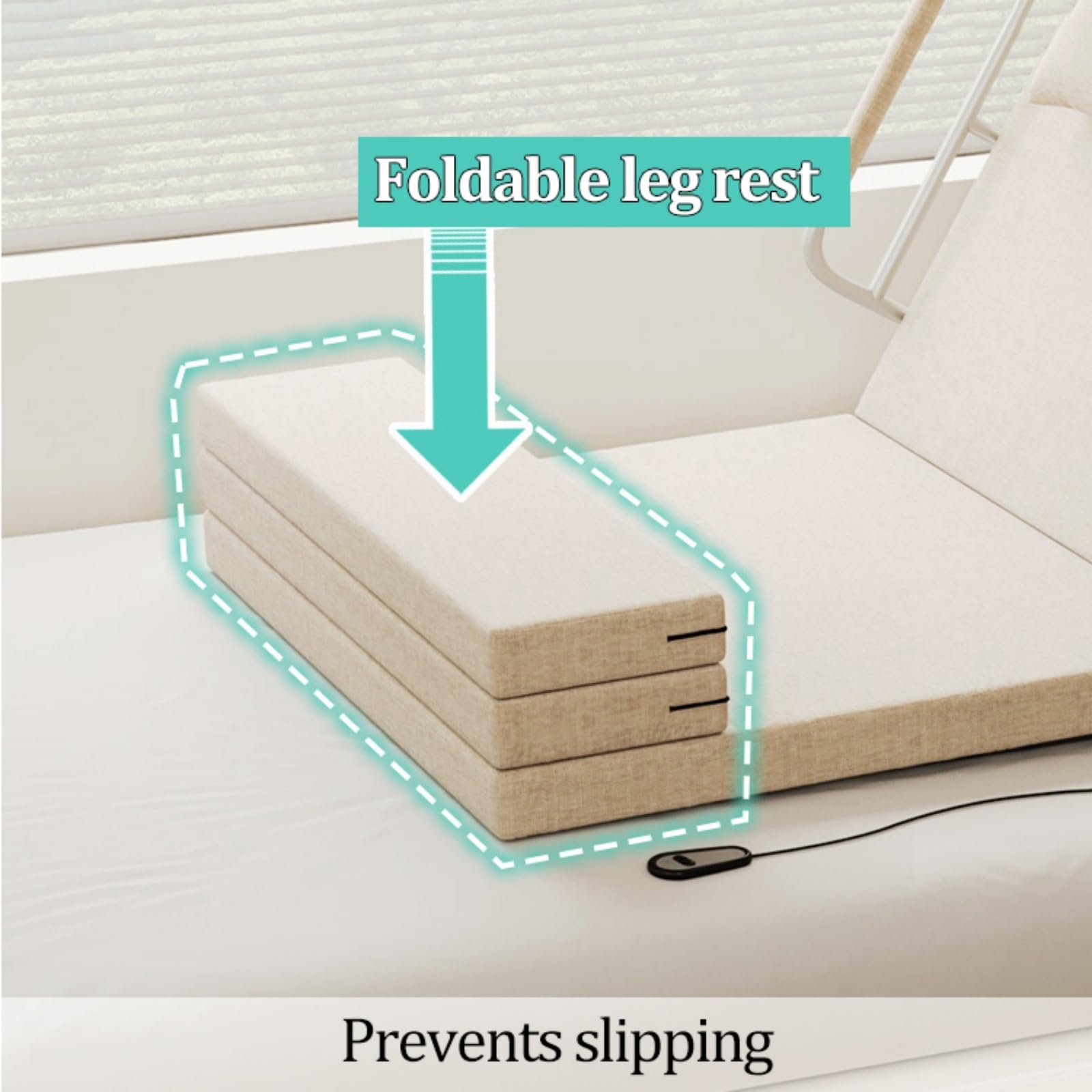 Respaldo elevador eléctrico para cama, ajustable con pasamanos y almohada, ayuda a sentarse y apoyar la movilidad
