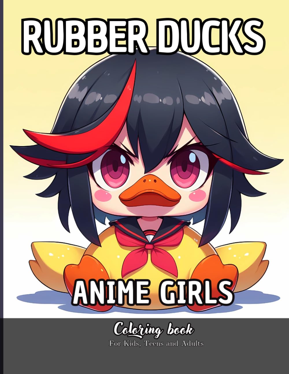 Rubber Ducks Anime Girls Coloring Book for Kids Teens and Adults: 39 Simple Images to Stress Relief and Relaxing Coloring (Quacky Creations: Rubber Duck Coloring Books)