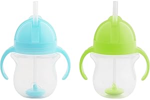 Munchkin Any Angle Weighted Straw Trainer Sippy Cup with Spill Proof Lid