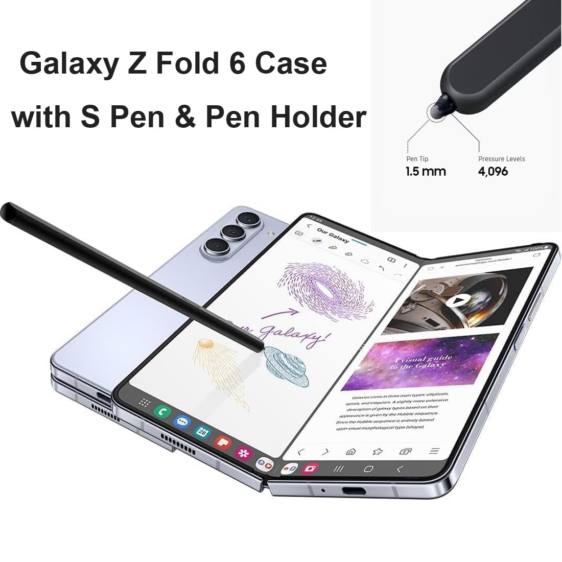 MSOTES for Galaxy Z Fold 6 Case with S Pen Holder, [S Pen is
