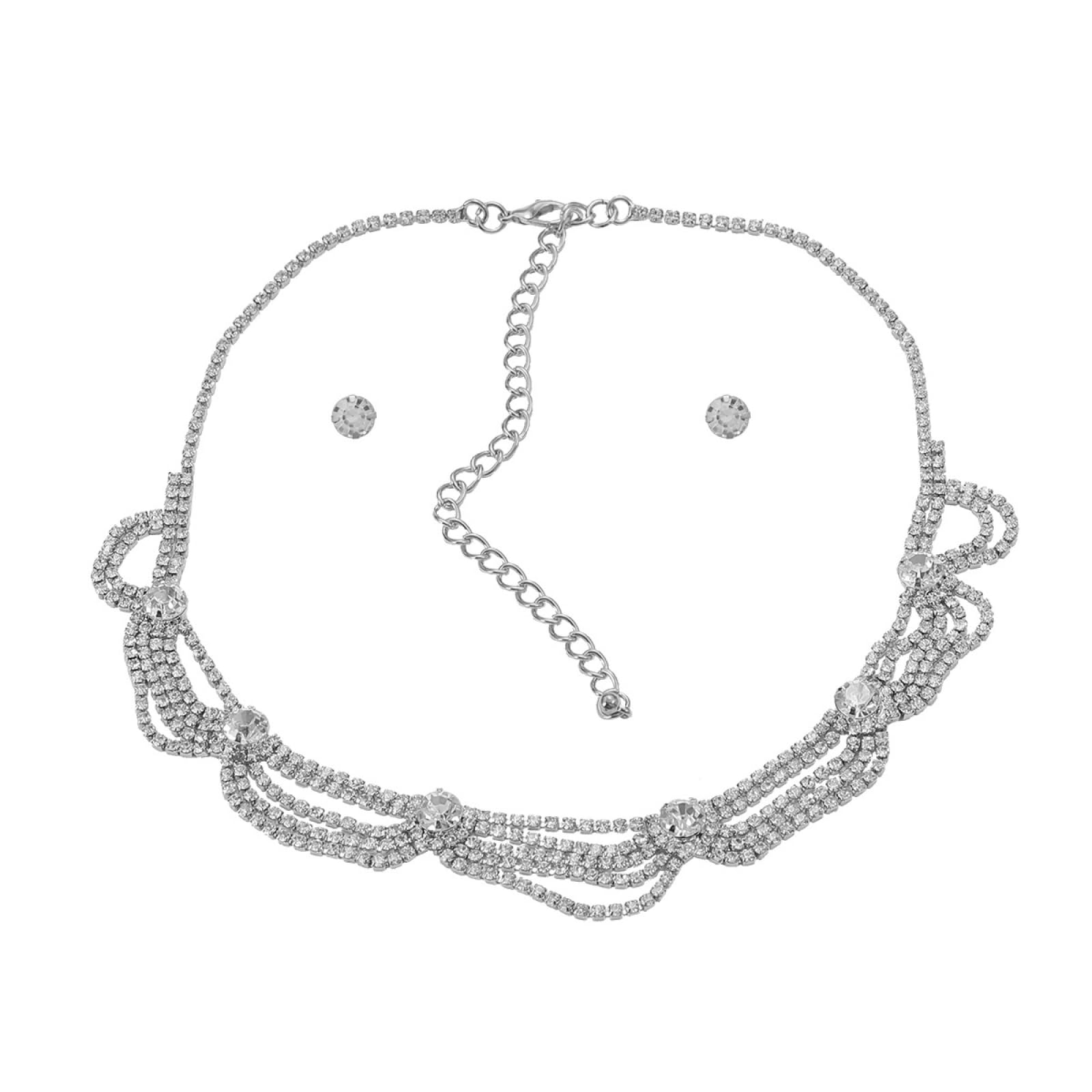 Juego de collar y pendientes de moda para mujer con cadena de garra 4