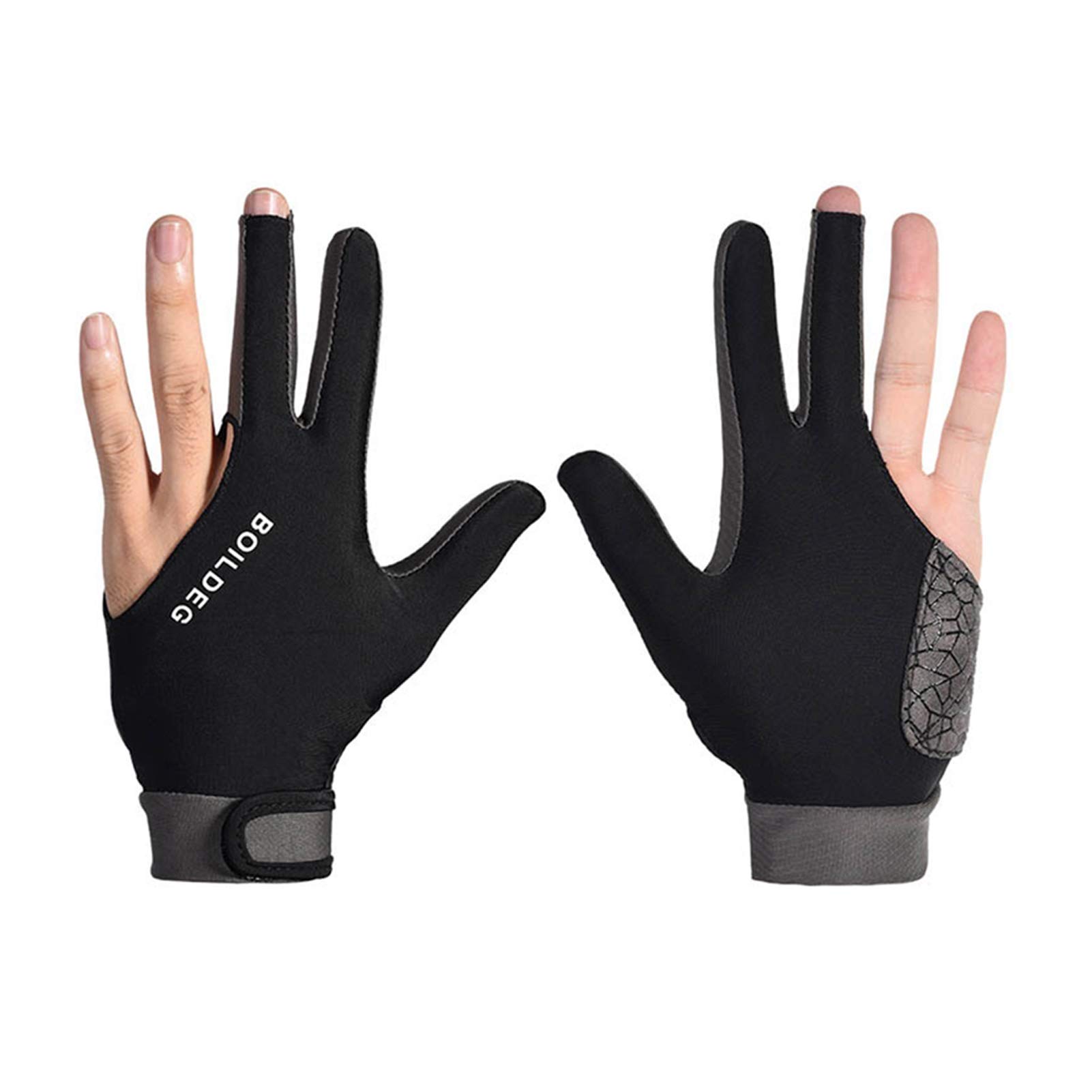 Gant De Billard à 3 Doigts - Antidérapant, Respirant - Taille élastique Ajustable - Pour Gauchers, Cyclistes, Golfeurs - Couleur Selon Stock