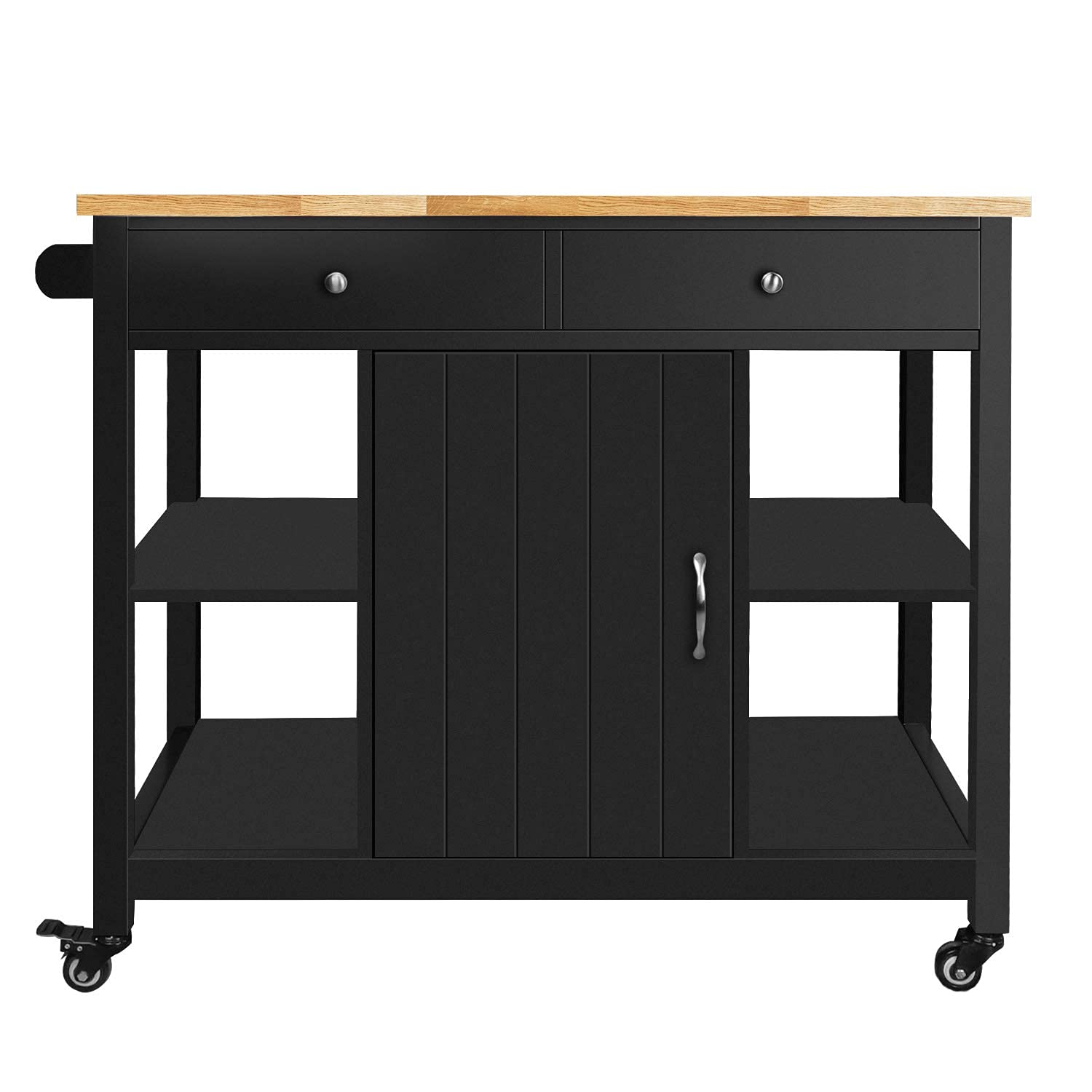 ChooChoo Kitchen Islands on Wheels with Wood Top, Utility Wood Movable