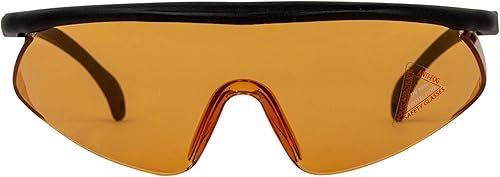 Gafas de seguridad Zayaan HEALTH Simone  Naranja y Negro, Anti-arañazos Anti Niebla Wrap Around Lentes, Patillas ajustables, Escudos laterales