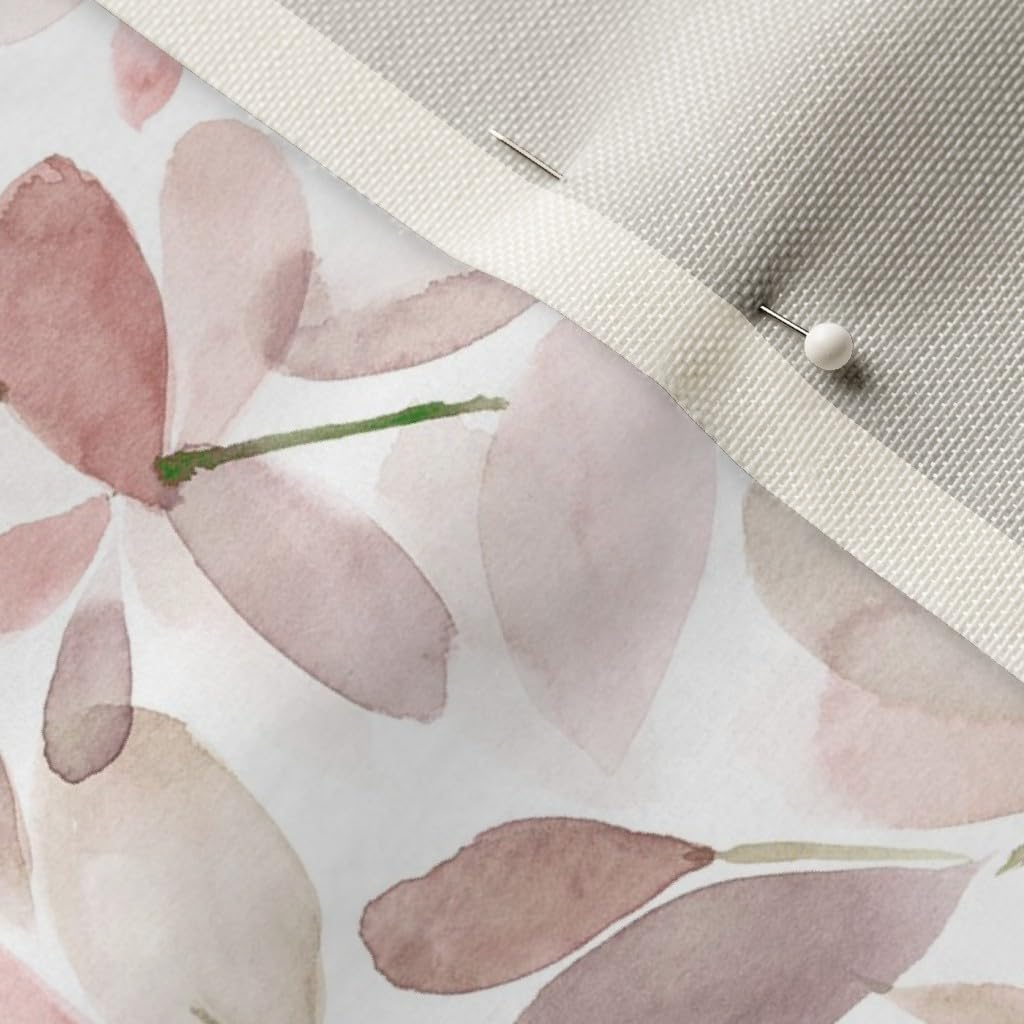 Spoonflower Fabric - Watercolor Floral Pink Blush Taupe Neutral Nature Botanical Printed on Upholstery Velvet Fabric Fat Quarter - Upholstery Home Decor Bottomweight Apparel