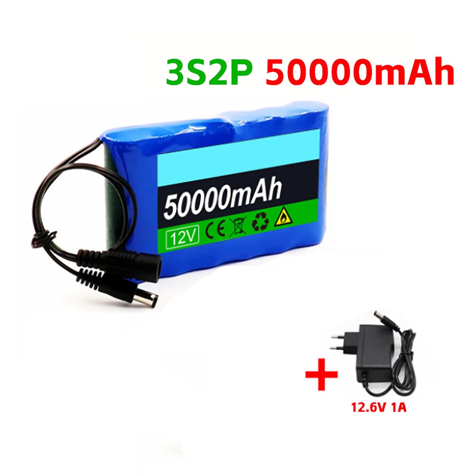 Mspalocell 24V batterij 4000 mAh Lithium oplaadbare batterij met lader- en connectoradapter en verbindingslijn, voor 24V -apparaten, doe -het -zelf/speelboot/speelgoedauto -voeding