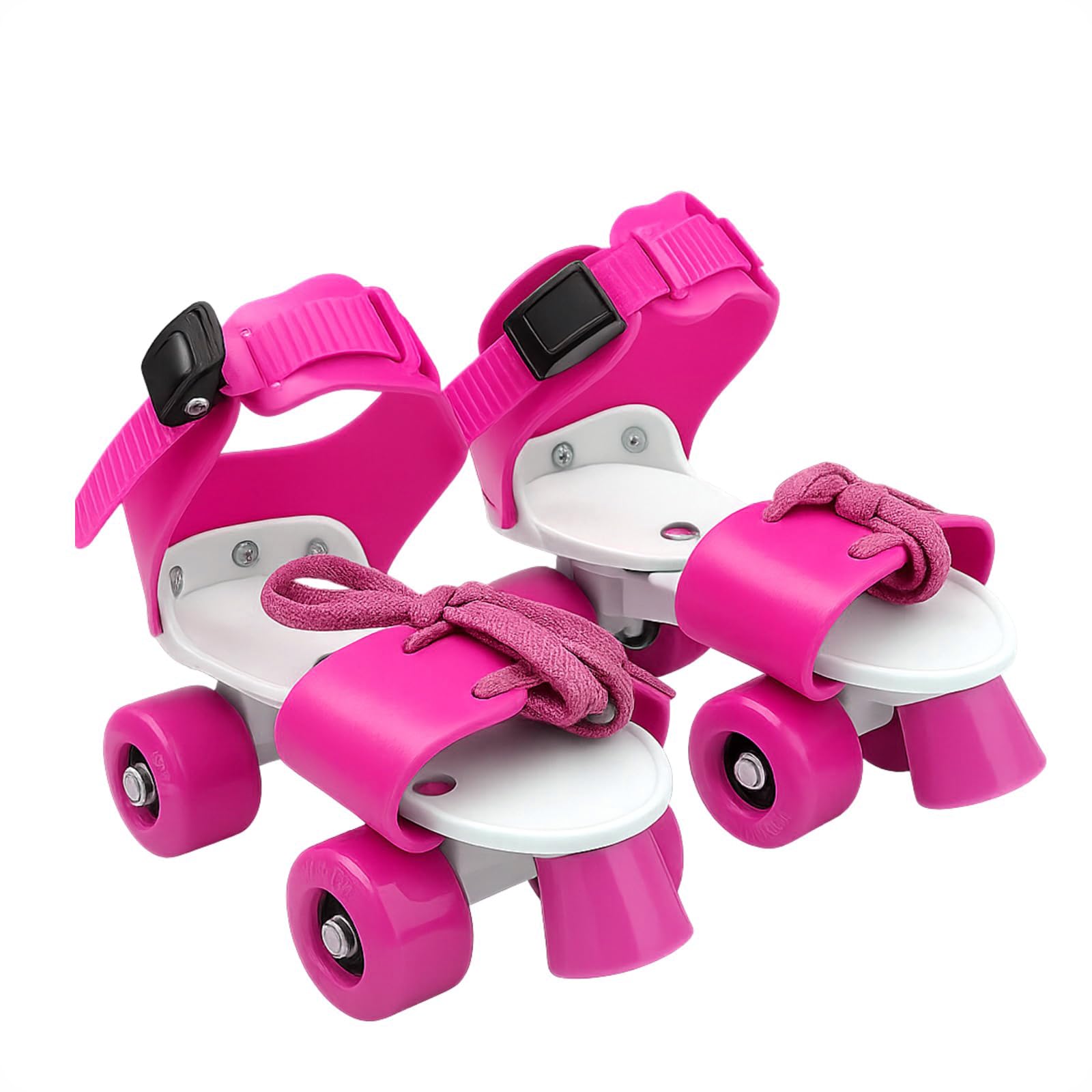 Kids Adjustable Quad Roller Skates with Brakes, Multicolor, Ages 3-8 Years (Pink)-image-44