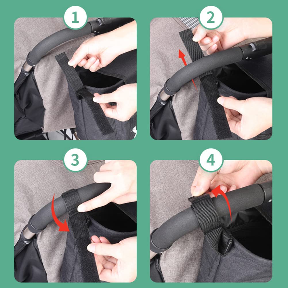 Organizer per Passeggino | Borsa Porta Passeggino Antiscivolo,Borsa Trolley da Appendere per Bambini Compatibile con la Maggior Parte degli per passeggini di Grande capacità