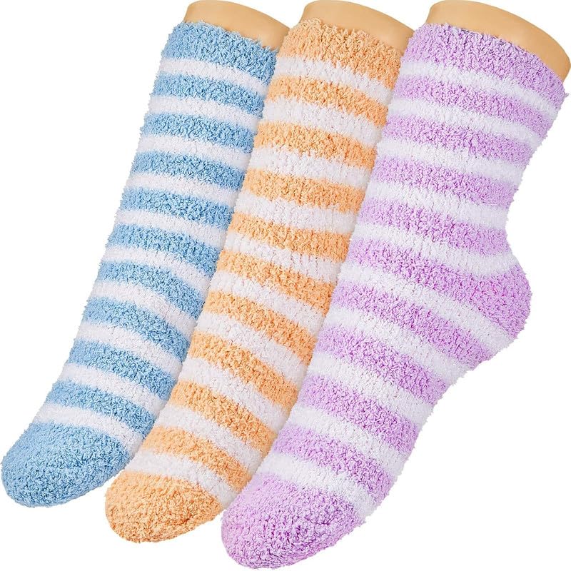 Kids Fuzzy Socks Soft Christmas Slipper Socks for Kids Warm Winter Socks Comfy Fluffy Socks for Girls Pack Of 3