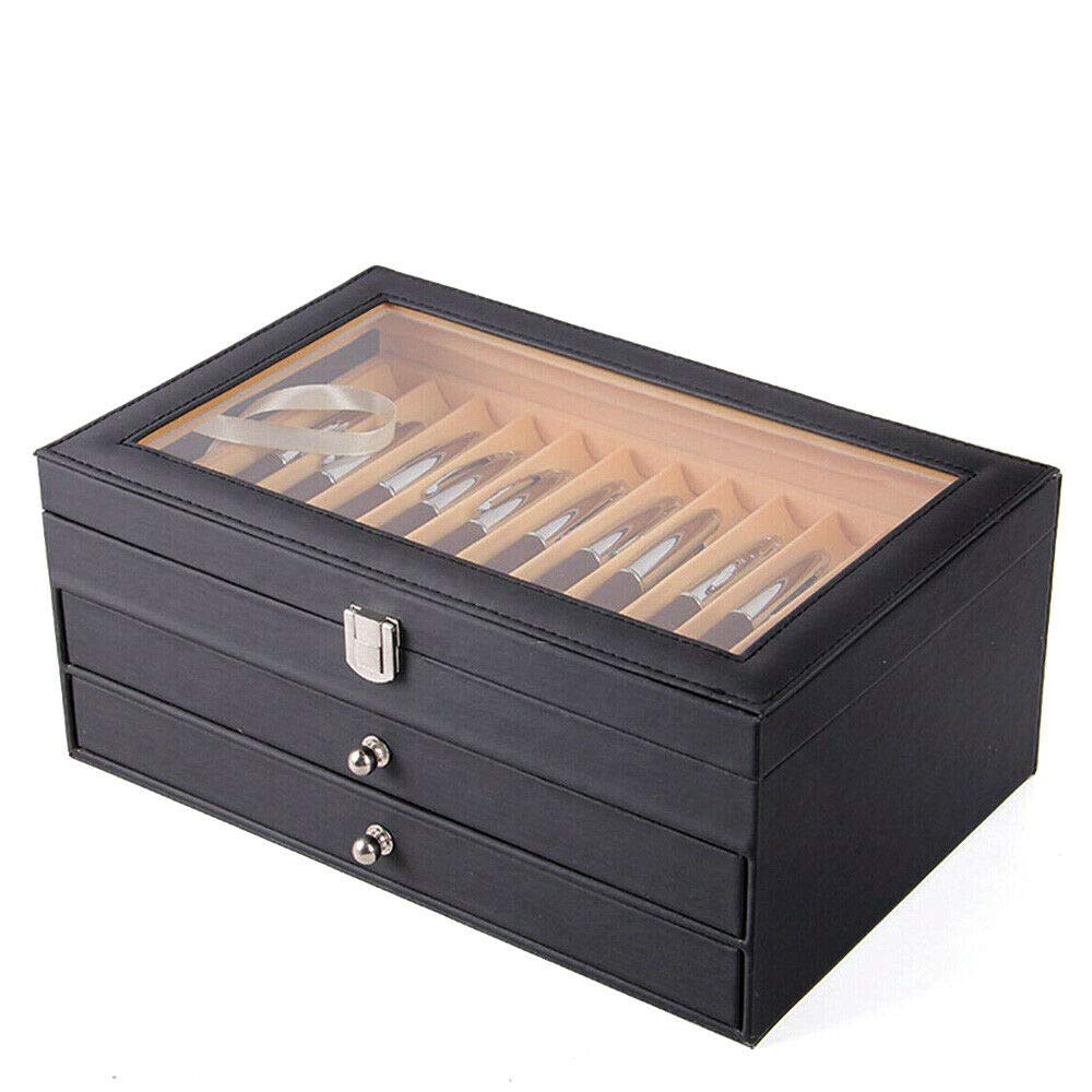 36 Fentes Stylo Plume Porte Vitrine en Cuir Titulaire Collecteur de Stockage Boîte Présentoir Plume Boîte de Collection Organisateur