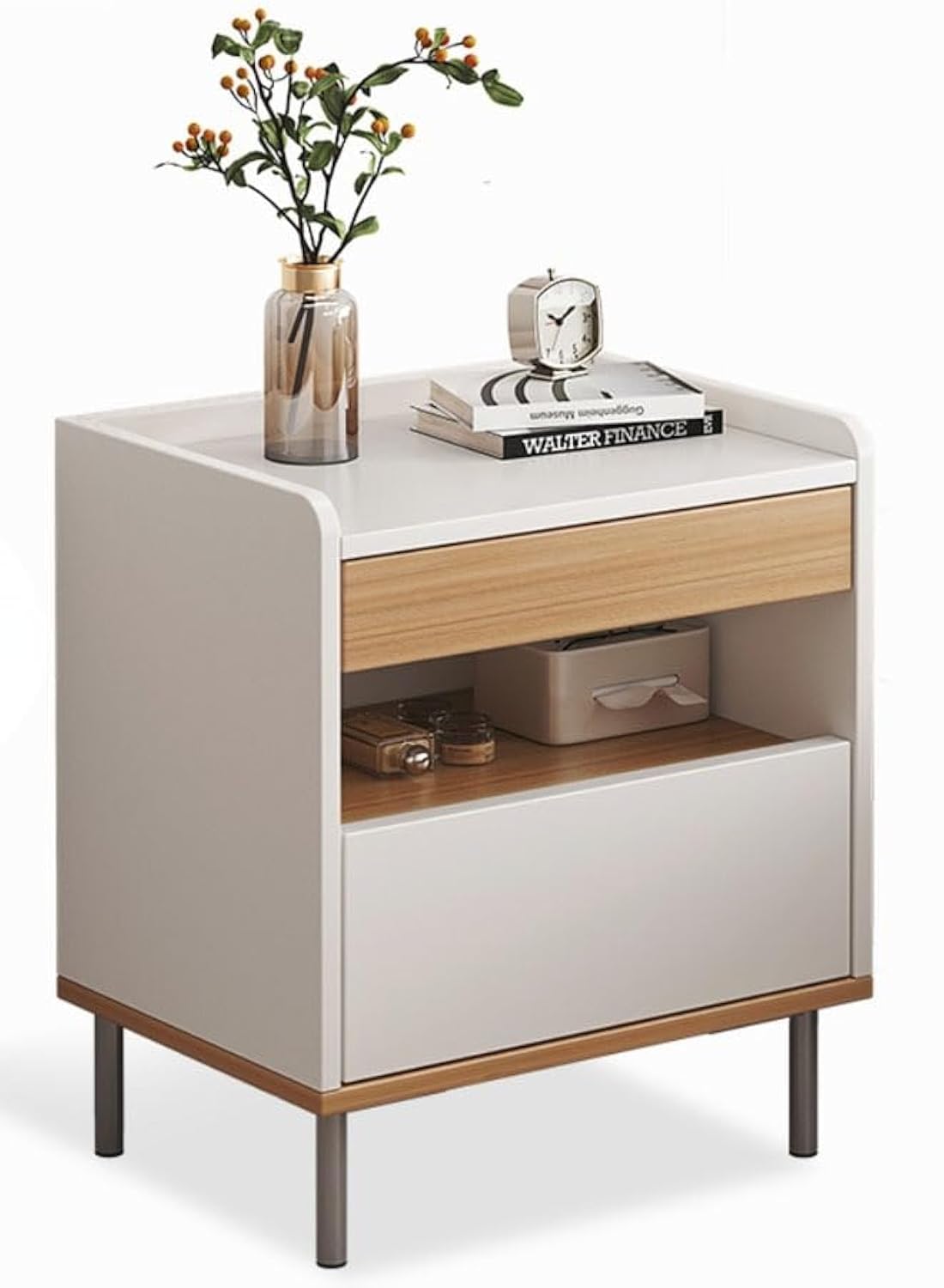 NKX Modern Bedside Table Luxury Nightstands Multifunction Nightstand For Bedroom