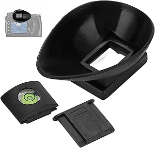 Camera Eyecup, Camera Viewfinder Eyecup Eyeshade 22mm Oval Level Cold Shoe Cover Set for Nikon D300 D200 D90 D80 D7000 D7100 D5200 D510