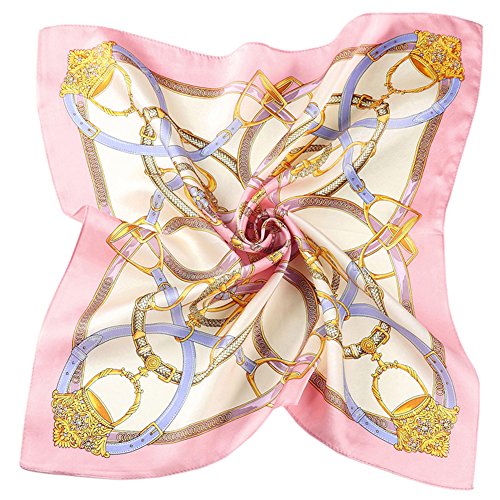 Women's Elegant 100% Silk Square Scarf Decorative Neckerchief 20