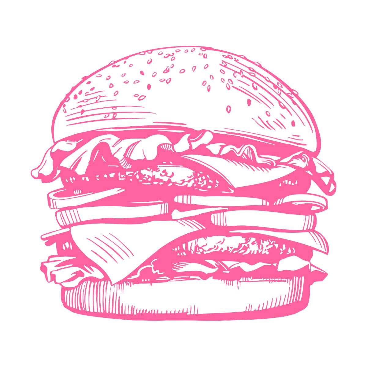 Fast Food Sign Window Stickers Hamburger Rapid Delicious Food Vinyl Wall Decal Fast Food Cafe Restaurant Fresh Burger Small - 31x28cm โ image 1