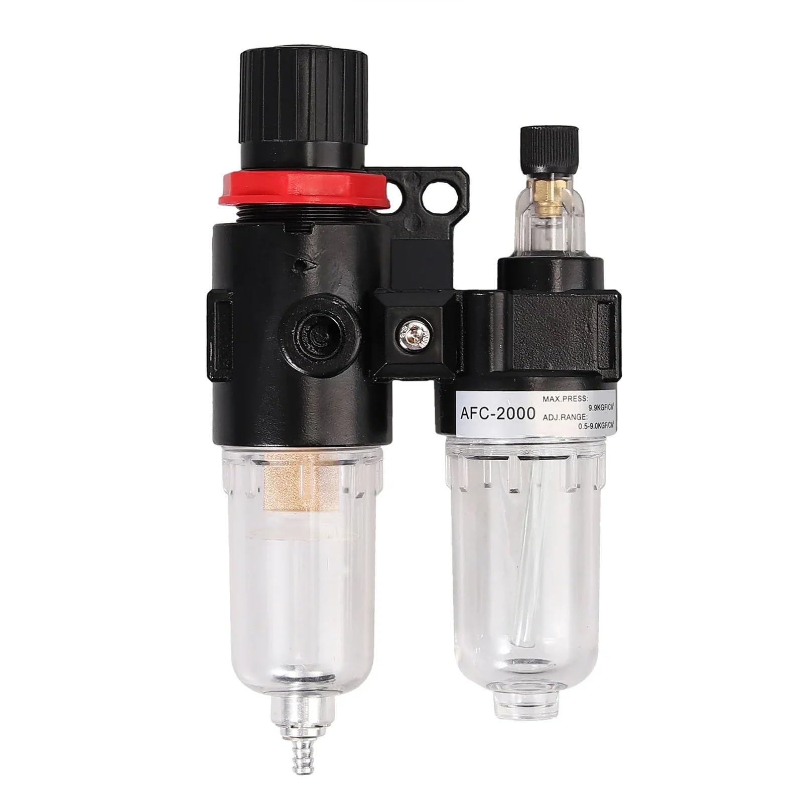 Válvula reductora de presión for compresor de aire de 1/4", separador de aceite y agua, regulador y filtro, con núcleo de cobre plástico, AFC2000(Plastic core)