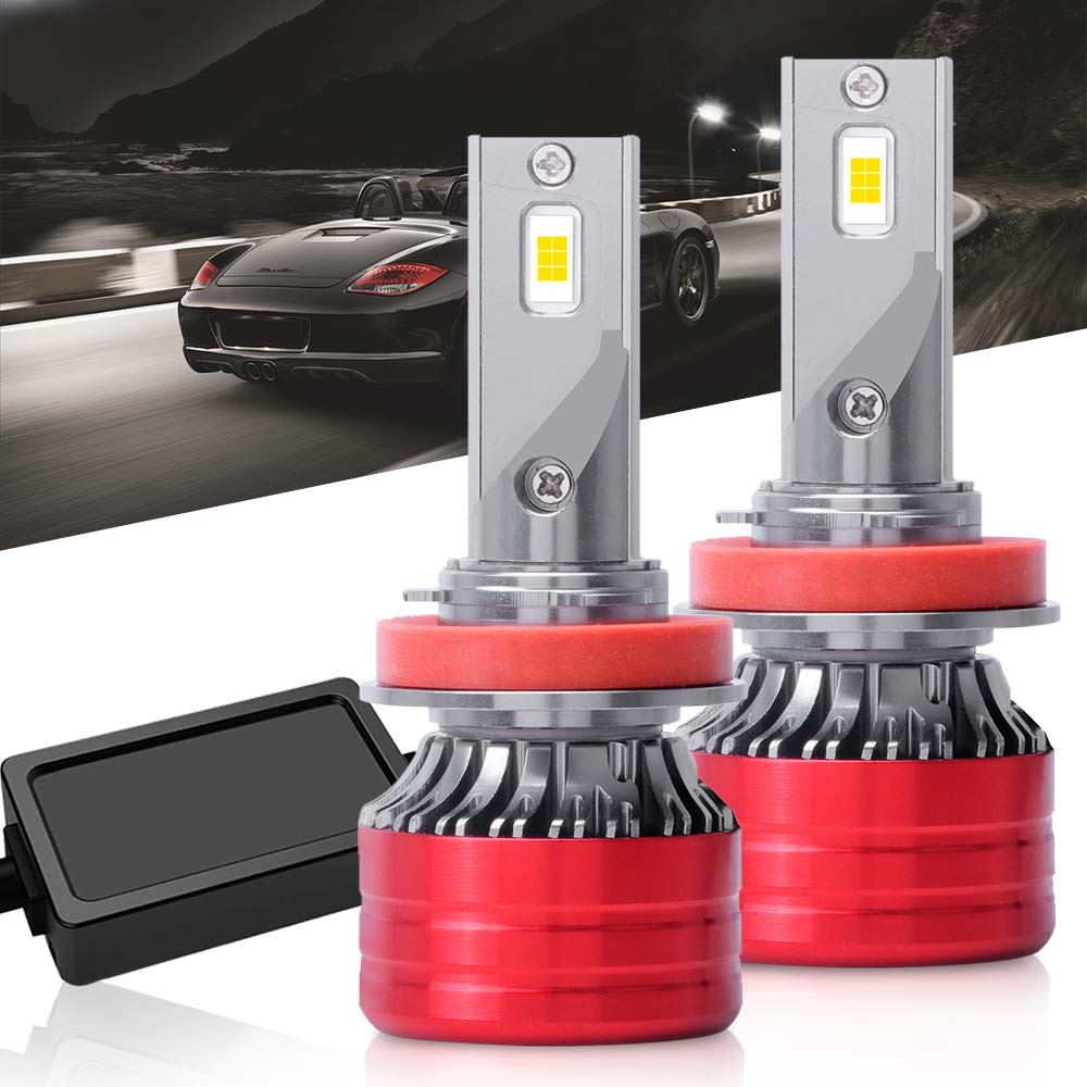 1 para mini rozmiar H8 H9 H11 100 W 2000 lm DOB chipy LED zestaw 6500 K wodoodporne przednie światło przednie samochodu (H8 H9 H11)