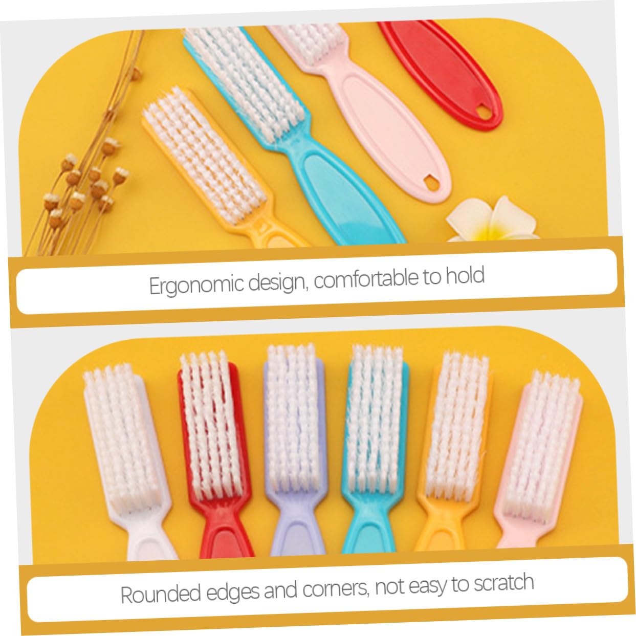 Homoyoyo 24piezas Cepillos para Herramienta de Limpieza de Uñas para Salón de Manicura Cepillo Multifuncional Agarre Manual para Limpieza de Uñas Casera