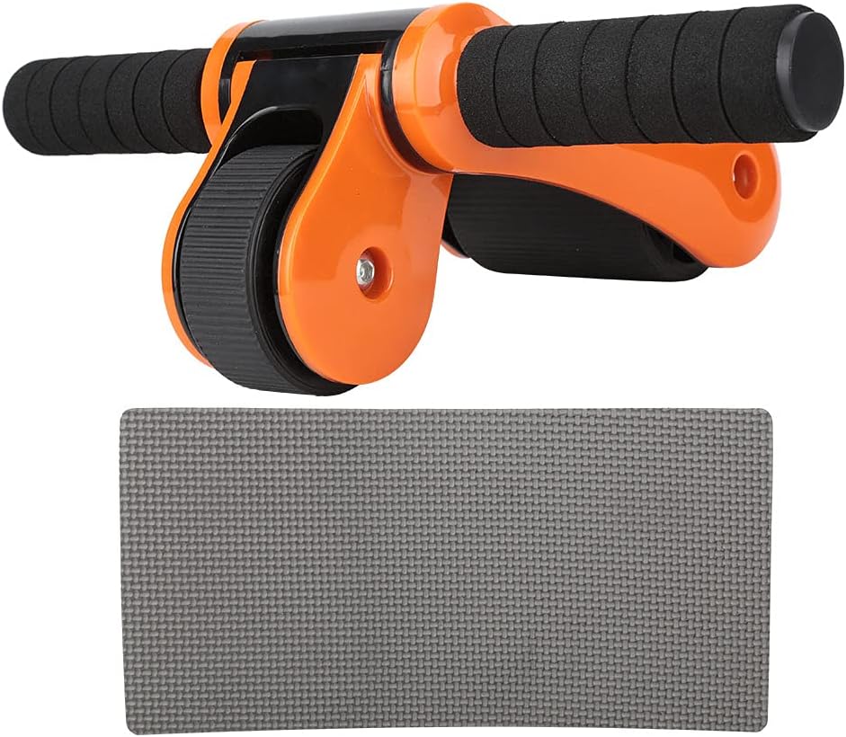 2 Wheels Ab Roller Wheel, Abdominal Muscle Exerciser with Knee Pad, Dual - Wheel Core Trainer for Home Gym, Stable Aluminum Alloy Ab Wheel for Beginners to Advanced Users