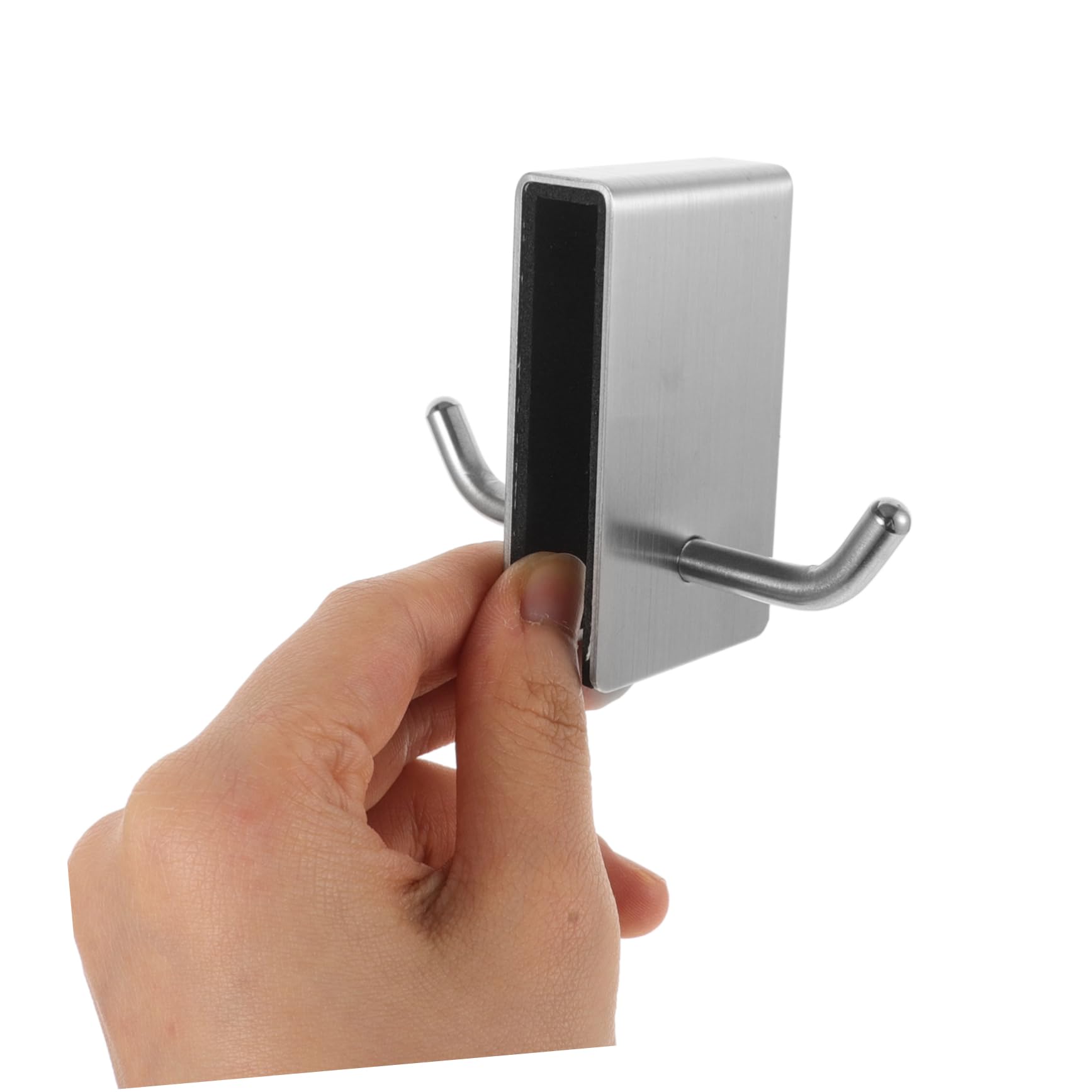 COOLHIYA Bathroom Door Hook Home Organization Towel Holder Door Hanger Hangers Hooks Scarf Hook Wardrobe Door Hook Clothes Hanging Hook Over Cabinet Door Hook Stainless Steel Silver