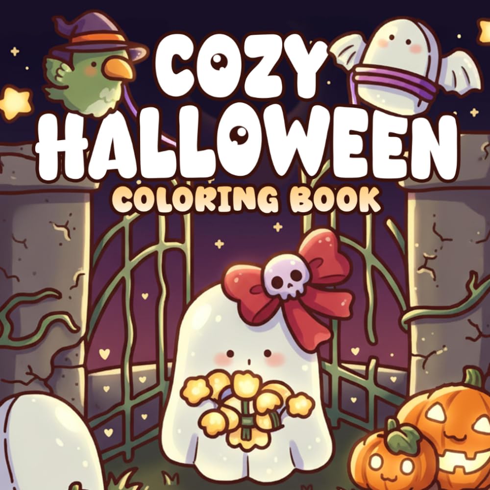 Cozy Halloween Coloring Book: Adorable Haunted Moments Coloring Pages with Whimsical Ghosts, Eerie Pumpkins, and Gentle Spooky Joy for All Ages
