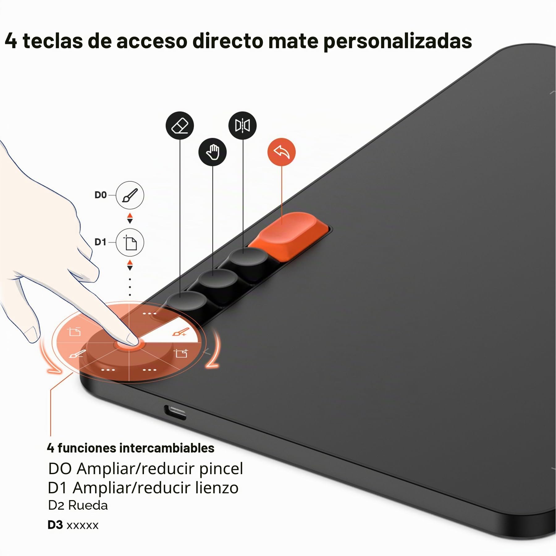 Tableta gráfica VEIKK Voila L 10 x 6 pulgadas con lápiz sensible a la presión, 4 botones mecánicos y 1 rueda Graphics Tablet para dibujar, en línea, firmas electrónicas, edición de fotos y vídeos, OSU