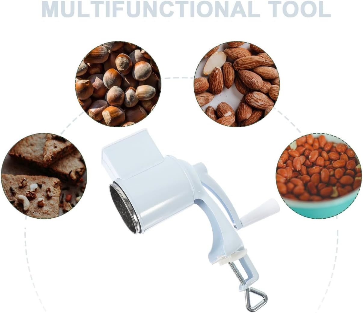 Luxshiny Cheese Grater Hand Crank with Dual Blades