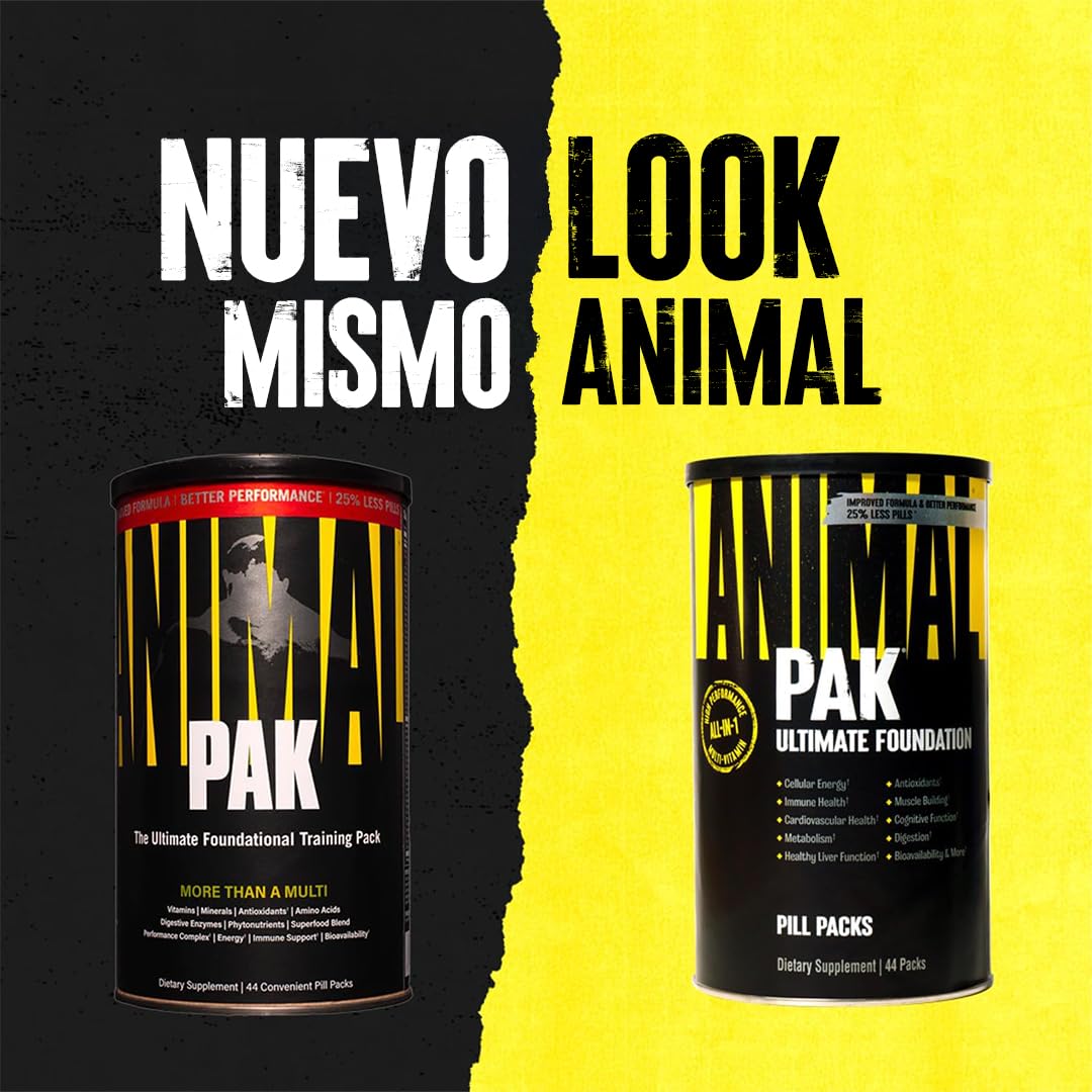 ANIMAL Pak Ultimate Foundation - Complejo Multivitamínico 12 en 1 con Vitaminas, Minerales y Aminoácidos - con Vitamina D3 K2 y Magnesio - 44 Paquetes