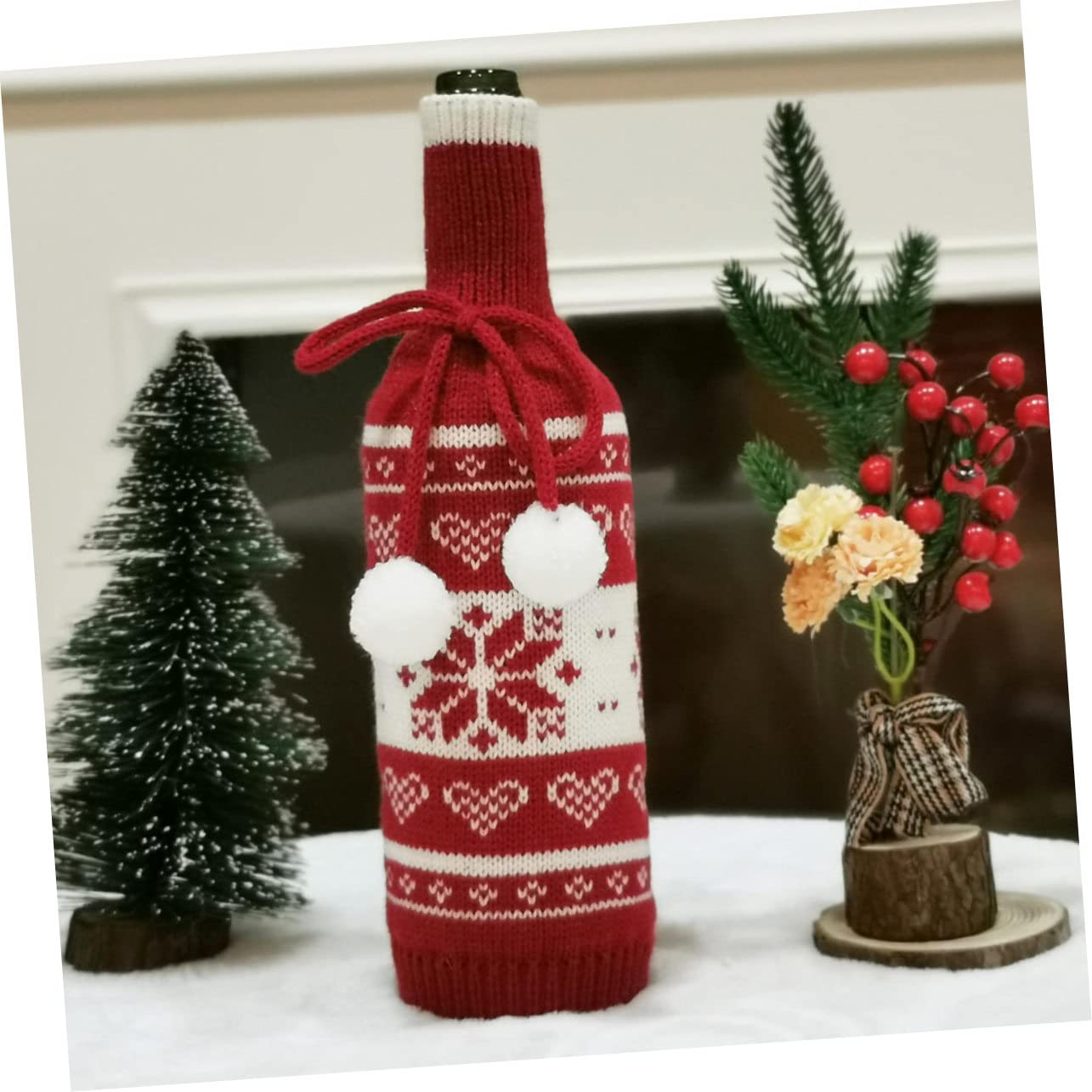 Toyvian 9pièces Housse De Bouteille De Motifs De Sapin Renne Et De Décorations pour Bouteilles Réutilisable Et Chic pour Amateurs De
